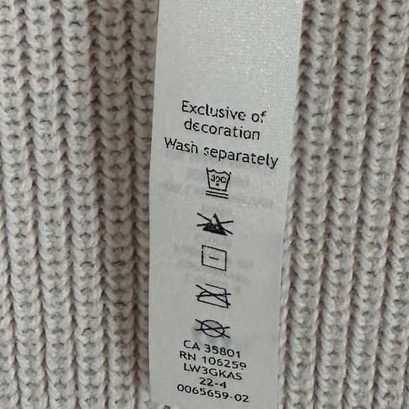 Lululemon Merino Wool-Blend Ribbed Crewneck Sweater, Off White, cSize Small - Picture 8 of 8